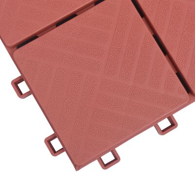 vidaXL Terasové dlaždice 10 ks červené 30,5 x 30,5 cm plast