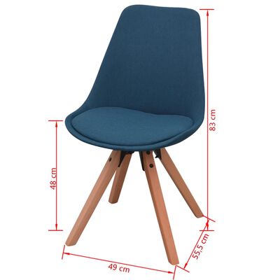 vidaXL Jídelní židle 4 ks modré textil