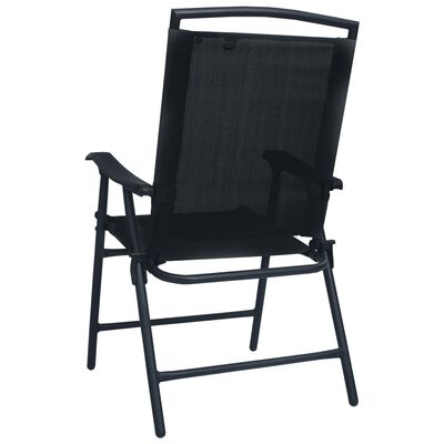 vidaXL Skládací zahradní židle 2 ks textilen černé