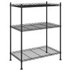 vidaXL &Uacute;ložn&yacute; reg&aacute;l 3 police 60 x 35 x 76 cm čern&yacute; 150 kg