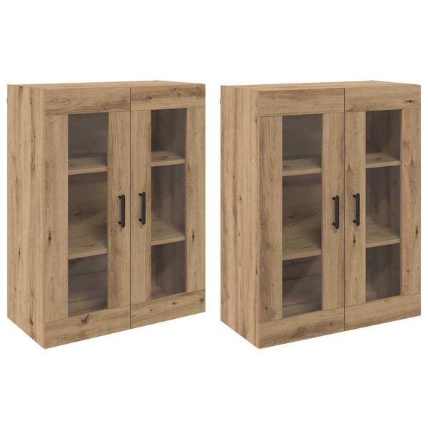 vidaXL Nástěnné skříňky 2 pcs dub artisan 69,5 x 34 x 90 cm