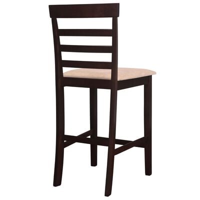 vidaXL Barový stůl a židle sada 5 kusů z masivního dřeva tmavě hnědá