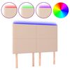 vidaXL Čelo postele s LED cappuccino 144x5x118/128 cm uměl&aacute; kůže