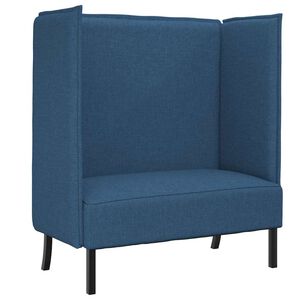 vidaXL Vysok&yacute; zpětn&yacute; pohovka 101cm Modr&aacute; textil