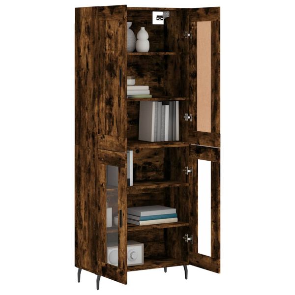 vidaXL Skř&iacute;ň highboard kouřov&yacute; dub 69,5 x 34 x 180 cm kompozitn&iacute; dřevo
