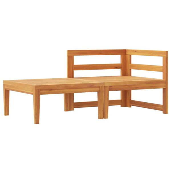 vidaXL 2dílná zahradní sedací souprava krémové podušky akáciové dřevo