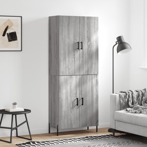 vidaXL Skř&iacute;ň highboard &scaron;ed&aacute; sonoma 69,5 x 34 x 180 cm kompozitn&iacute; dřevo
