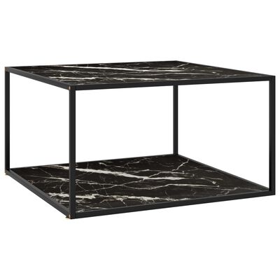 vidaXL Konferenční stolek černý s černým mramorovým sklem 90x90x50 cm