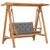 vidaXL Houpačka s šedou poduškou 170 cm masivní teak