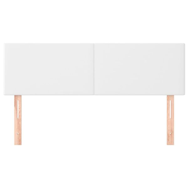 vidaXL Čela postele b&iacute;l&aacute; 144x5x78/88 cm uměl&aacute; kůže