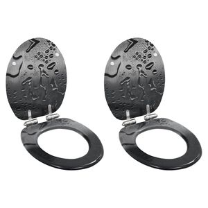 vidaXL WC sed&aacute;tko s funkc&iacute; pomal&eacute;ho skl&aacute;pěn&iacute; 2 ks MDF motiv kapek