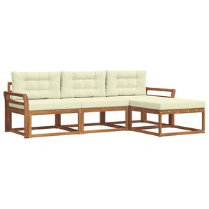 vidaXL Venkovn&iacute; pohovkov&aacute; souprava 4 pcs Přirozen&aacute; a Kr&eacute;mov&aacute;