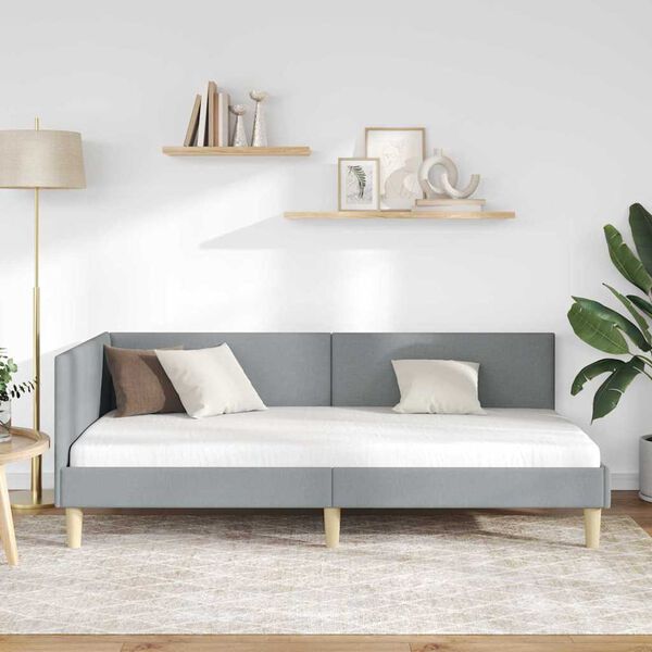 vidaXL Rohov&yacute; r&aacute;m postele s čelo Světle &scaron;ed&aacute; 80 cm x 200 cm samet