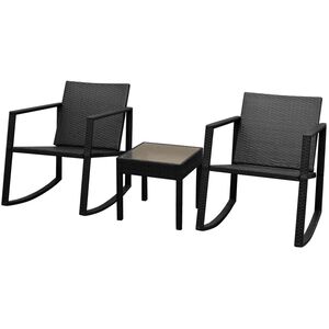 vidaXL 3d&iacute;ln&yacute; bistro set polyratan čern&yacute;