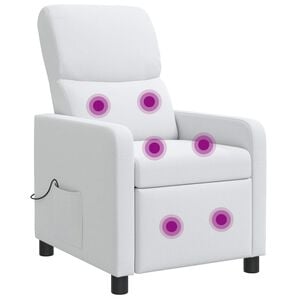 vidaXL Křeslo s funkc&iacute; ležen&iacute; B&iacute;l&aacute; Textil
