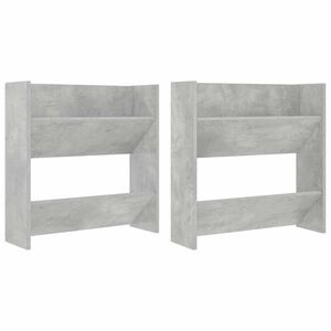vidaXL N&aacute;stěnn&eacute; botn&iacute;ky 2 ks betonově &scaron;ed&eacute; 60 x 18 x 60 cm dřevotř&iacute;ska