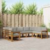 vidaXL Venkovn&iacute; pohovkov&aacute; souprava 9 pcs Př&iacute;rodn&iacute; a světle &scaron;ed&aacute;