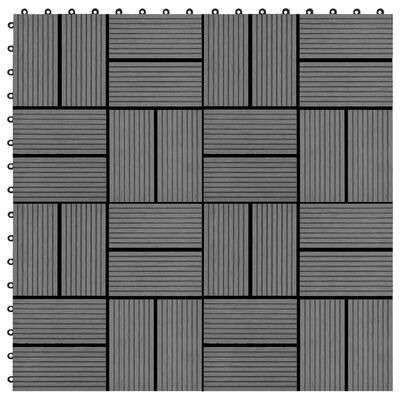 vidaXL Terasové dlaždice z dřevoplastu 11 ks 30 x 30 cm 1 m² šedé