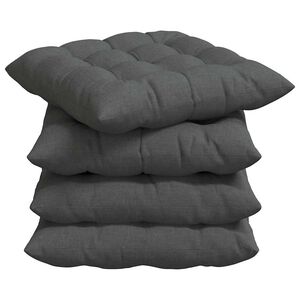 vidaXL Pol&scaron;t&aacute;ře na sedadla 4 ks Textil Tmavě &scaron;ed&aacute; 40 x 40 x 6 cm