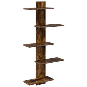 vidaXL N&aacute;stěnn&aacute; floating polička Kouřov&yacute; dub 48,5 x 15 x 101 cm