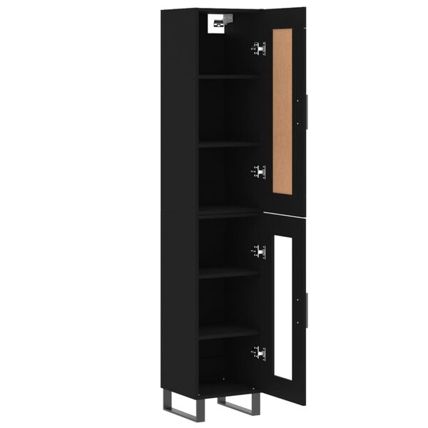 vidaXL Skř&iacute;ň highboard čern&aacute; 34,5 x 34 x 180 cm kompozitn&iacute; dřevo