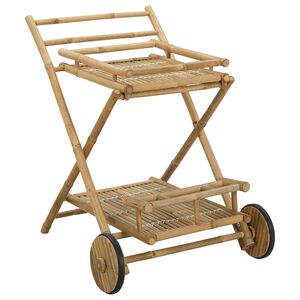vidaXL Serv&iacute;rovac&iacute; voz&iacute;k na kolečk&aacute;ch Př&iacute;rodn&iacute; 79 x 67,5 x 84 cm