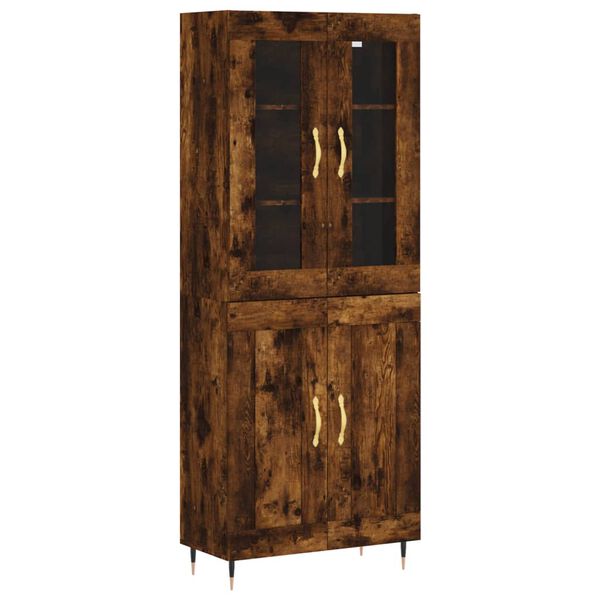 vidaXL Skř&iacute;ň highboard kouřov&yacute; dub 69,5 x 34 x 180 cm kompozitn&iacute; dřevo