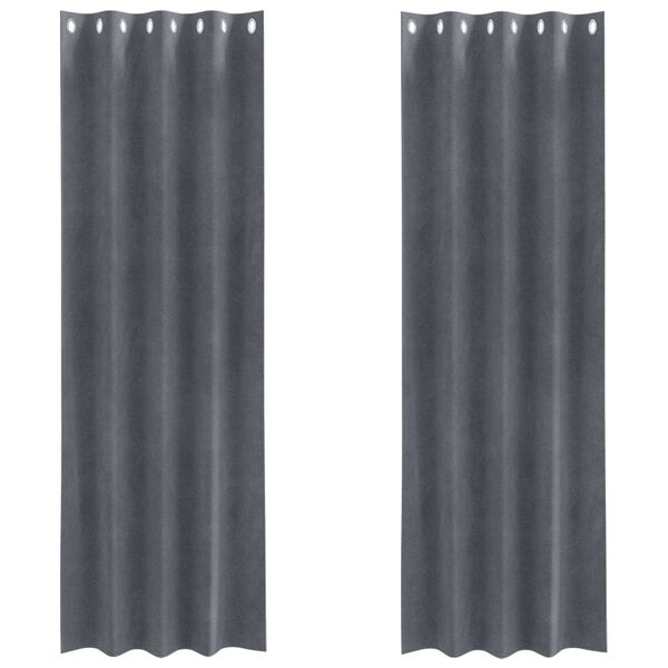 vidaXL Zatemňovací závěsy 2 pcs Světle šedá 140 x 225 cm samet