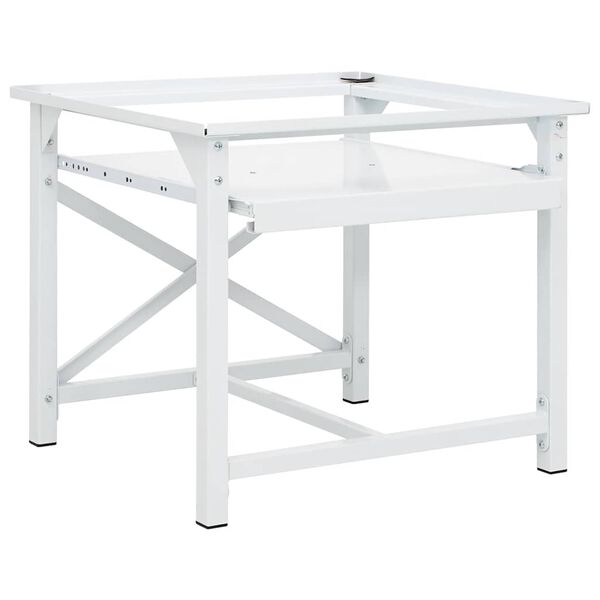 vidaXL Podstavec pod pračku s v&yacute;suvnou polic&iacute; b&iacute;l&yacute;