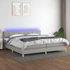 vidaXL Box spring postel s matrac&iacute; a LED světle &scaron;ed&aacute; 200x200 cm textil