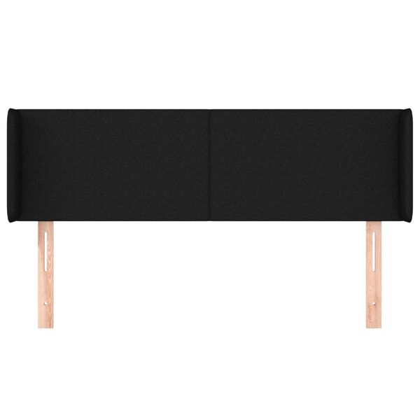 vidaXL Čelo postele typu u&scaron;&aacute;k čern&eacute; 147x16x78/88 cm textil