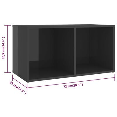 vidaXL TV skříňky 4 ks šedé vysoký lesk 72 x 35 x 36,5 cm dřevotříska