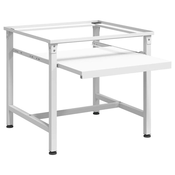 vidaXL Podstavec pod pračku s v&yacute;suvnou polic&iacute; b&iacute;l&yacute;