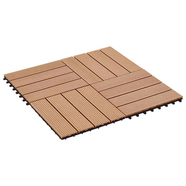 vidaXL Dlažba na terasu 11 pcs Teak 30 x 30 cm Dřevoplast