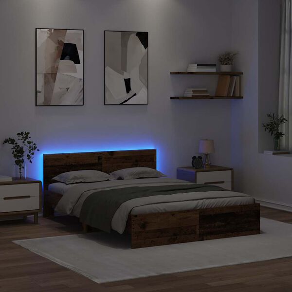 vidaXL R&aacute;m postele s čelo Star&eacute; dřevo 160 x 200 cm kompozitn&iacute; dřevo