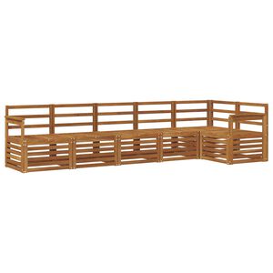vidaXL Rohov&aacute; sofa sada 6 pcs Př&iacute;rodn&iacute; Masivn&iacute; ak&aacute;tov&eacute; dřevo