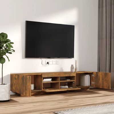 vidaXL 2dílný set TV skříněk s LED světly kouřový dub kompozitní dřevo