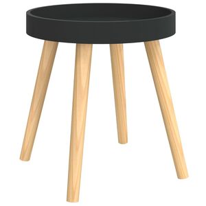 vidaXL Odkl&aacute;dac&iacute; stolek čern&yacute; 38x38x40 cm kompozitn&iacute; dřevo a borovice