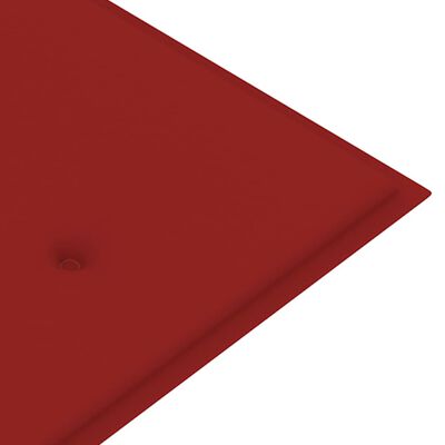 vidaXL Lavice Batavia s červenou poduškou 150 cm masivní teak