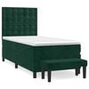 vidaXL Box spring postel s matrac&iacute; tmavě zelen&aacute; 100x200 cm samet