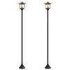 vidaXL Sada lampov&yacute;ch sloupů with LED Bulb 2 ks Čern&aacute; 16 x 16 x 156 cm