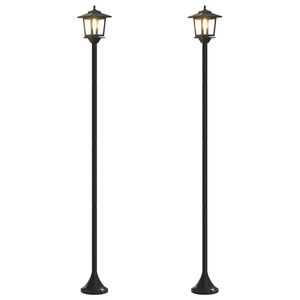 vidaXL Sada lampov&yacute;ch sloupů with LED Bulb 2 ks Čern&aacute; 16 x 16 x 156 cm