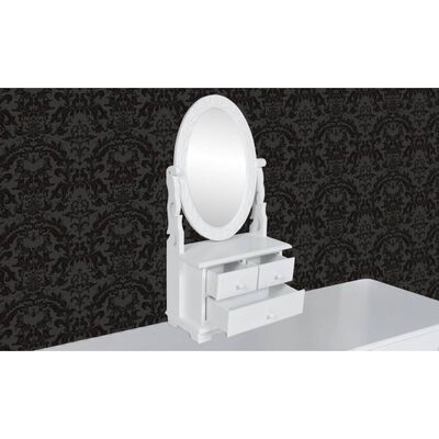 vidaXL Toaletní stolek s oválným sklopným zrcadlem MDF