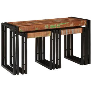 vidaXL Nesting stůl 3 ks Hněd&aacute; a čern&aacute; 82 x 40 x 45 cm