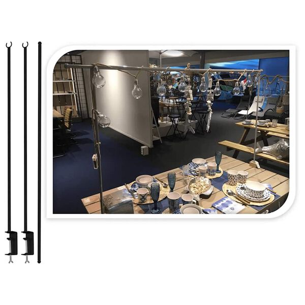 ProGarden Dekoračn&iacute; konstrukce nad stůl se svorkami kov čern&aacute;