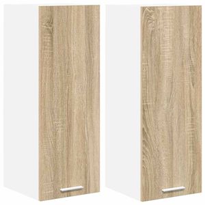 vidaXL Z&aacute;věsn&aacute; skř&iacute;ňka 2 pcs Sonoma dub a b&iacute;l&aacute; 30 x 31 x 80 cm