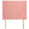 vidaXL Čelo postele typu u&scaron;&aacute;k růžov&eacute; 93x16x118/128 cm samet