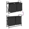 vidaXL Koš na prádlo se 2 přihrádkami a policí černý dub