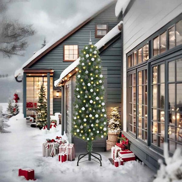 vidaXL Uměl&yacute; v&aacute;nočn&iacute; stromeček Zelen&aacute; 240 cm PVC, ocel a plast