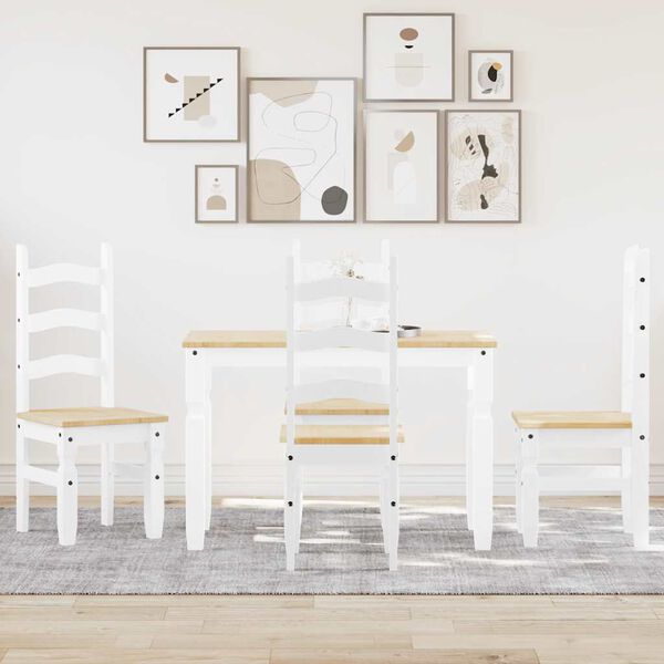 vidaXL J&iacute;deln&iacute; set ze 5 kusů "Panama" B&iacute;l&eacute; masivn&iacute; dřevo borovice